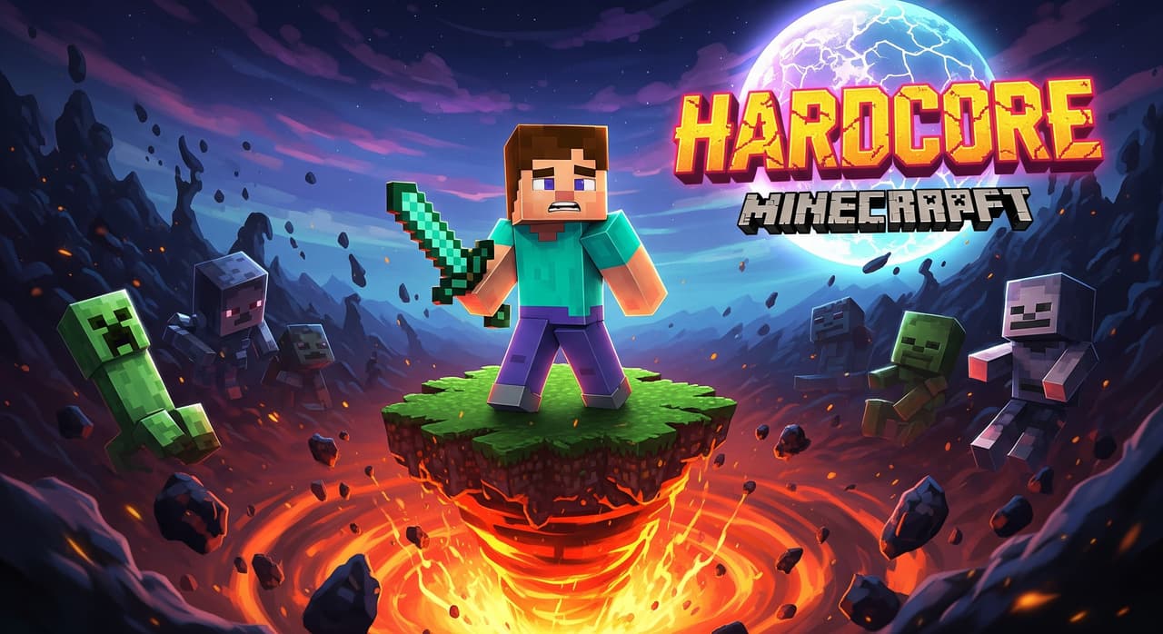 Epic Minecraft YouTube thumbnail with massive building and crafting elements